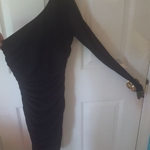 One shoulder body con dress